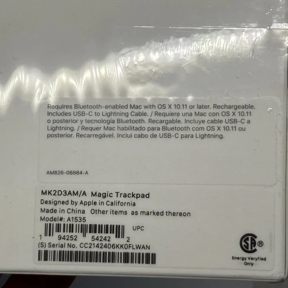 Beautiful Apple Magic Trackpad 2 (A1535) - MK2D3AM/A (Lightning Port)